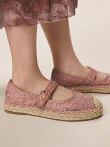 Styleloop Women's Floral Embroidery Pattern Casual Versatile Flat Shoes - Coral Pink - View 4