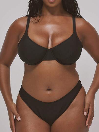 MUSERA Plus Size Thick Strap Underwired Bikini Top Swim Vacation Holiday Summer Travel Beachwear Basics Resort Core