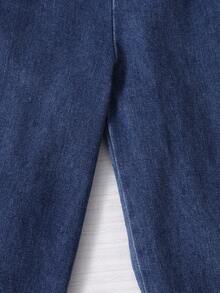 SHEIN ChillGRL 3pcs Girls Bow Strap Top With Cutout Shoulder Design And Bowknot Wide Leg Pants, Suitable For Outing And Travel In Early Autumn - Blue - View 10