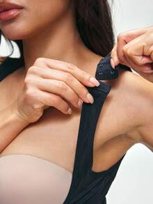 SHAPORA 1pc Women's Mid-Thigh Bodysuit Shapewear - Black - View 7