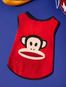 Paul Frank X SHEIN 1pc Cartoon Monkey Pattern Print Pet Tank, Cat Tank, Dog Tank, Sizes XXS-XXXXXL, Extra Small, Extra Large, For Street - Multicolor - View 7