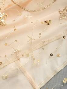 Sweetra Women's Sequin Halter Mini Dress, Suitable For Spring/Summer, Valentine's Day - Apricot - View 4