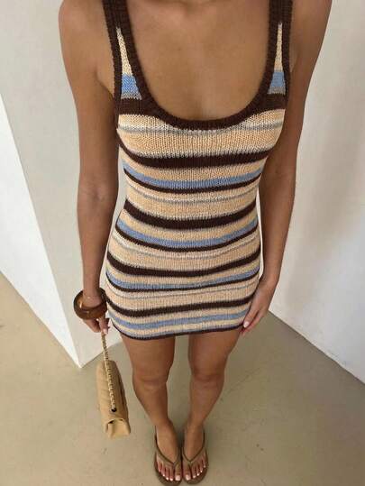 Glamine 优雅多色无袖修身中长连衣裙，浪漫性感，适合派对和约会之夜