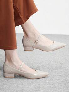 CUCCOO BIZCHIC Enkla och generösa, moderiktiga och mångsidiga, avslappnade pendlingsskor för kvinnor med hög klack - Ljusgrå - Visa 1