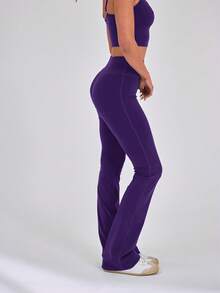 Musera Sport 高腰塑形喇叭运动紧身裤，仅限板式网球、网球、匹克球和健身房穿着。 - 紫羅蘭色 - 查看 4