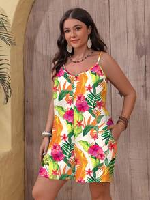 EMERY ROSE 大码休闲连体裤，适合夏季穿着 - 米色 - 查看 6