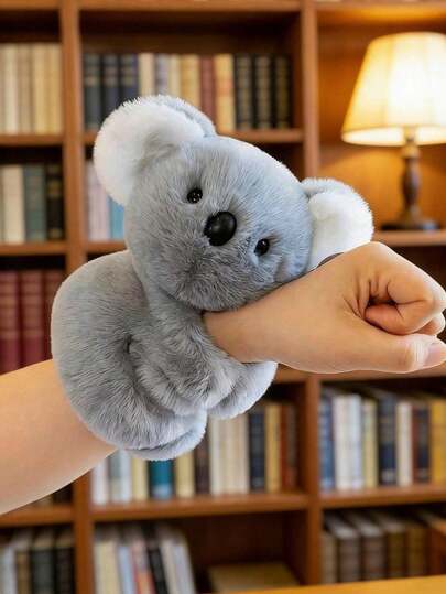 POKOJA LAND 7.48inch Cute Koala Wristband Plush Toy - Gray Simulated Koala Animal Slap Bracelet, Vivid Expression, Ideal For Animal Lovers, Perfect For Festivals, Parties And Gifting, A Top Choice Gift For Kids And Friends