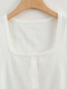 Franclia New Summer Sexy Minimalist Waist Cinching Fitted Square Neck High-End Chic Retro French Casual Daily Commute Style Women Cardigan, Relaxed Atmosphere, Soft Korean Gentle Vibe, Casual Holiday - White - View 6