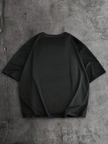 男士夏季 AXEPEAK 休闲时尚街头丘比特印花短袖T恤和抽绳腰短裤套装 - 彩色 - 查看 8