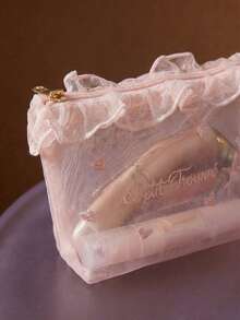 Túi đựng mỹ phẩm màu hồng/xanh thời trang - Túi lưới thoáng khí đựng son môi, cọ trang điểm và phụ kiện - Thiết kế nhỏ gọn, tiện lợi khi đi du lịch hoặc sử dụng hàng ngày, túi đựng mỹ phẩm du lịch, phụ kiện sành điệu, điểm nhấn trang trí. - Nhiều màu - Xem 9