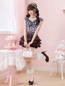 ROMWE Kawaii 一款女士可爱粉色手提包，带有心形和鹿形图案 - 彩色 - 查看 6