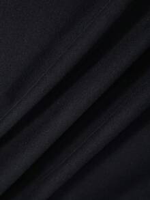 SpongeBob SquarePants | SHEIN Women's Casual Everyday Commute Funny Cute Cartoon Letter Print Dropped Shoulder Loose Black T-Shirt, Summer - Black - View 6