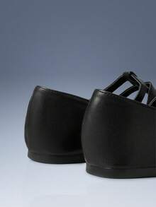 CUCCOO GRLICON Women's Rivet Decor Buckle Flat Loafers Y2K - Black - View 4