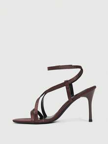 CUCCOO SZL Women's Pointed Toe Buckle Design Fashion High Heel Sandals For Daily Wear Summer - Coffee Brown - View 9
