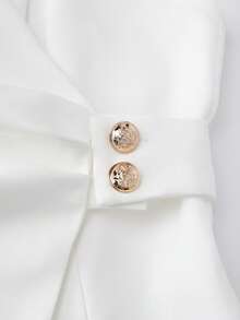 SHEIN Franclia Women's Fashionable Casual Commuter Daily Office Metal Buckle Camisole Top, Spring/Summer White Elegant Top Strappy Top - White - View 3