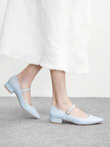 CUCCOO BIZCHIC 简约大方、时尚百搭、休闲通勤女式高跟鞋 - 淺藍色 - 查看 4