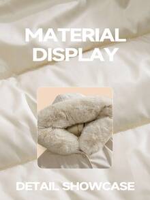 Anewsta Thick Long Fluffy Fur Collar Lined Cinched Waist Parka Coat, Women Padded Coat - Beige - View 4