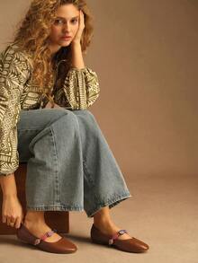 Rosivie Women's Fashionable Versatile Commuter Shoes - Brown - View 2