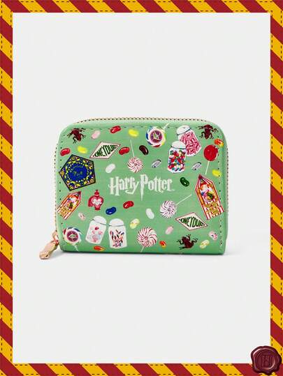 HARRY POTTER X SHEIN 1Pc Love Bottle Pea Pattern Simple Style Zipper Coin Purse, Suitable For Women.