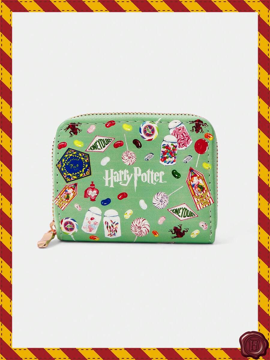 HARRY POTTER X SHEIN 1Pc Love Bottle Pea Pattern Simple Style Zipper Coin Purse, Suitable For Women. - Multicolor 3 - View 1