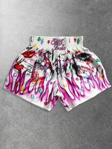 ROMWE MEN 2026 Spring/Autumn/Summer Men's Casual Fashion Printed Boxing Shorts - Multicolor - View 3