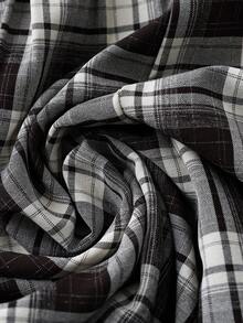 GlowEve Women's Plaid Wide Leg Pants, Elastic Waist Relaxed Fit High-Rise Casual Straight Trousers, Spring/Summer - Black and White - View 5