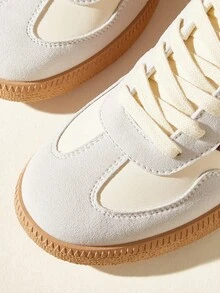 CUCCOO EASI 2026 Nya vårkvinnor Retro mångsidiga casual sneakers, platta vita skor - Kaki - Visa 3