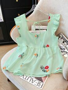 GlowEve CURVE Áo khoác cardigan nữ cỡ lớn in hoa tay phồng, kiểu dáng giản dị và thời trang cho mùa xuân/hè. - Nhiều màu - Xem 2