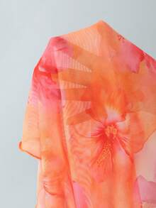 Swim Mod Women's Summer Beach Floral Print Halter Tie Sexy Bikini Set With Matching Mini Skirt - Multicolor - View 6