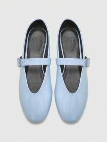 CUCCOO BIZCHIC Women's Fashion Commuter Versatile Casual Mary Jane Flat Shoes For Christmas - Light blue - View 2