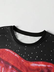 Manfinity Roghcode Men's Black Summer Streetwear City Break Loose Fit T ...