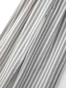 Franclia Striped Print Wrap Waist Button Casual Vacation Pants - Multicolor - View 5