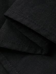 FRIFUL Pantalones casuales anchos de mujer con bolsillos plisados de unicolor - Negro - Ver 7