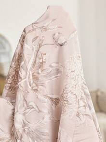 SHEIN 2pcs/Set Floral Print Long Sleeve Robe + Lace Camisole Plus Size Robe, Vacation Style - Multicolor - View 7