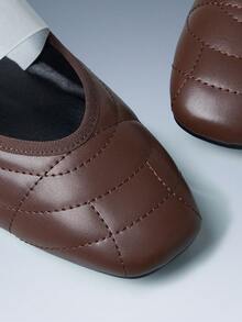 CUCCOO GRLICON 女士方头休闲时尚平底鞋 - 深棕色 - 查看 5