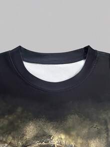 Manfinity Dauomo Camiseta gráfica vintage retro "Jesús es el Señor", regalo para creyentes de Jesús y Dios, regalo para él, nuevo estilo primavera/verano 2026 - Negro - Ver 3