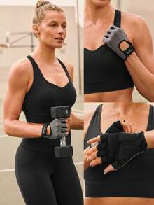 GLOWMODE Sweat-Wicking Medium Support Palm Protection Mesh Panel Hook And Loop Training Palm Training Gym - Grey - View 9