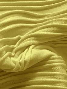 Swim Mod Swim Chiccia Textured Fabric Metal Buckle Halter Tie Side Bikini Set, Summer Beach Vacation - Mustard Yellow - View 7