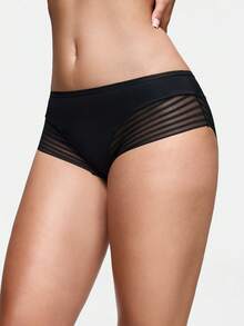 SHAPORA 1件装女士极简线条设计黑色内裤 - 黑色 - 查看 5