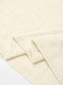 Franclia 秋冬新款宽松百搭3D立体花卉圆领无袖针织背心搭配A字针织中长裙女装两件套 - 米色 - 查看 8