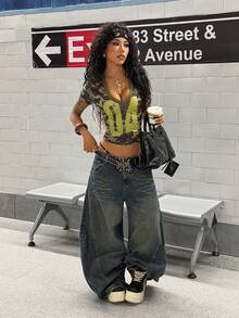 StreetHx Women's Casual Minimalist Sexy Deep V-Neck Camouflage Digital Print Fitted Short Sleeve T-Shirt Camo Top Club Top - Army Green - View 3