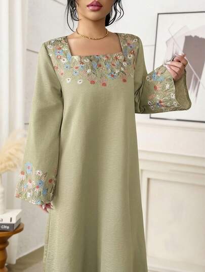 Yasmyna فستان بأسلوب عربي مطرز بزهور للسيدات