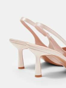 CUCCOO HITCHD Women's Pointed Toe Rhinestone Buckle Design Everyday Versatile Fashion High Heels Valentine's Day Elegant Shoes - Rose Gold - View 12