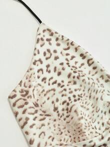 Rina Fox 女士时尚街头风豹纹V领修身吊带背心，夏季 - 彩色 - 查看 4