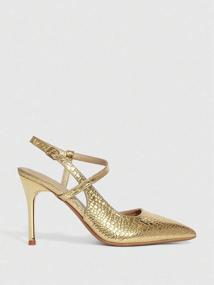 CUCCOO SZL Women's Pointed Toe Buckle Design Elegant Fashion High Heel Pumps Spring Shoes