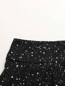 SHEIN 少女高腰金属色A字裙 - 彩色 - 查看 4