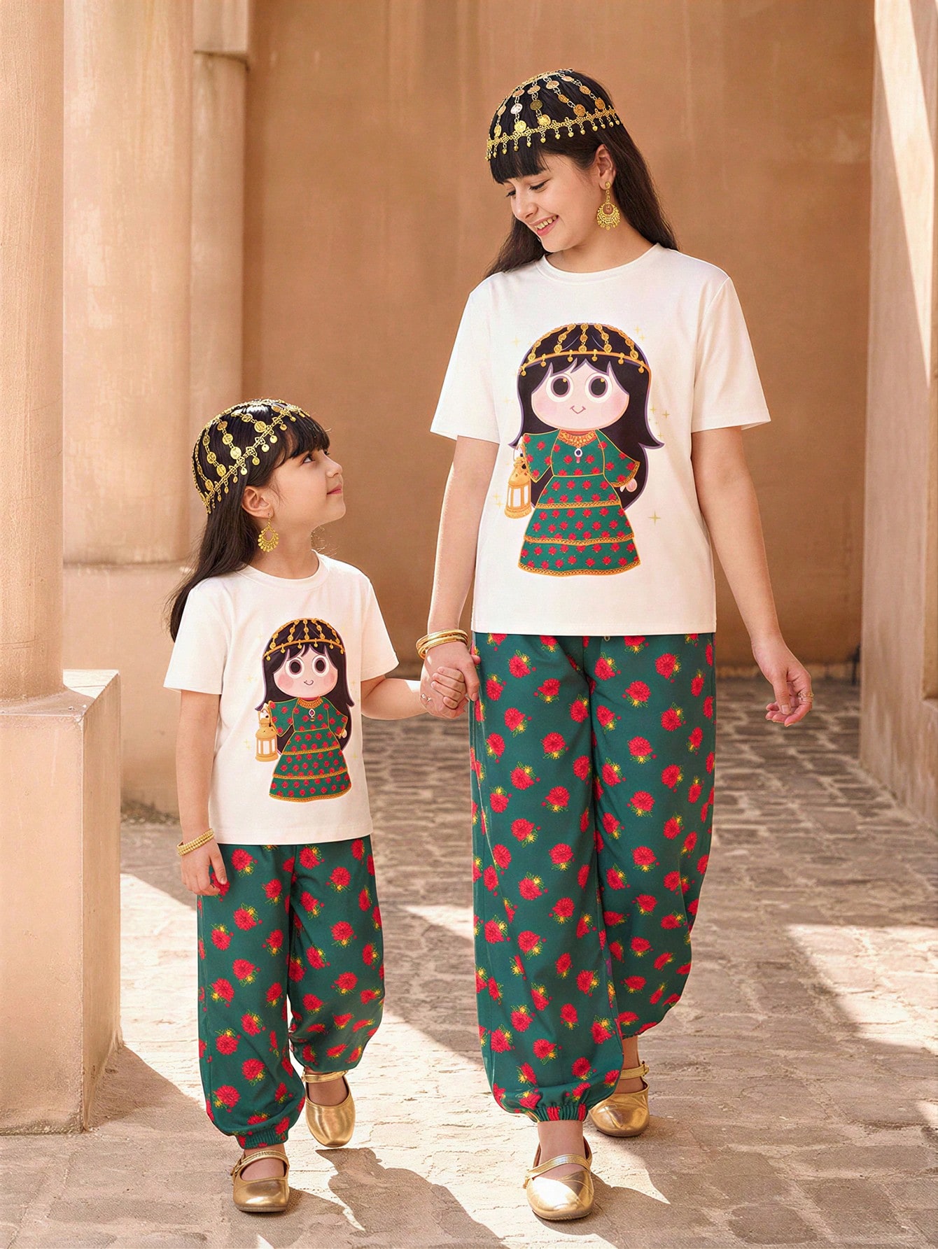 مجموعة عباية مكونة من 2 قطعة: ملابس علوية بياقة مس...