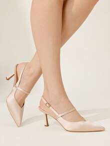 CUCCOO CHICEST Women's Pointed Toe Buckle Design Fashionable High Heels, Versatile For Daily Wear Valentine's Day