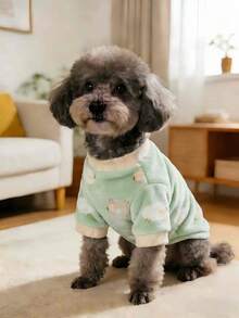 PETSIN 1 Pc Fleece Blue Sheep Print Cute Pet Sweatshirts - Multicolor - View 7