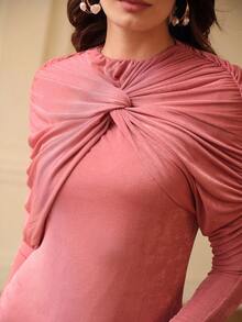 ZEYLAH 针织连衣裙，秋冬款 - 粉色 - 查看 2